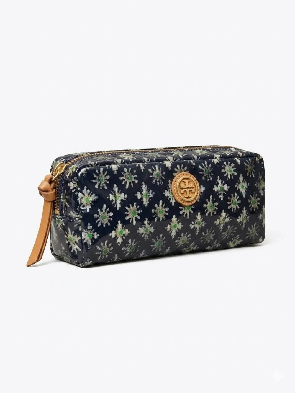 Tory Burch Kerrington Cosmetic Case Navy Happy Time Floral Makeup Pouch Travel B